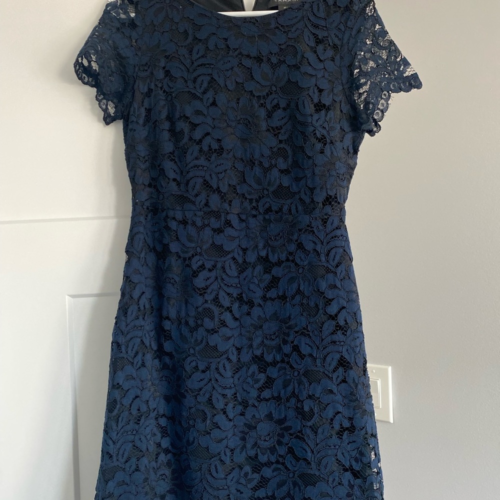 Tahari navy lace dress size 4
